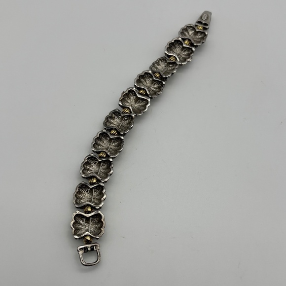 Vintage Premier Designs Silver Plated Gold Plated Chunky X Links Bracelet Marked - Picture 15 of 16